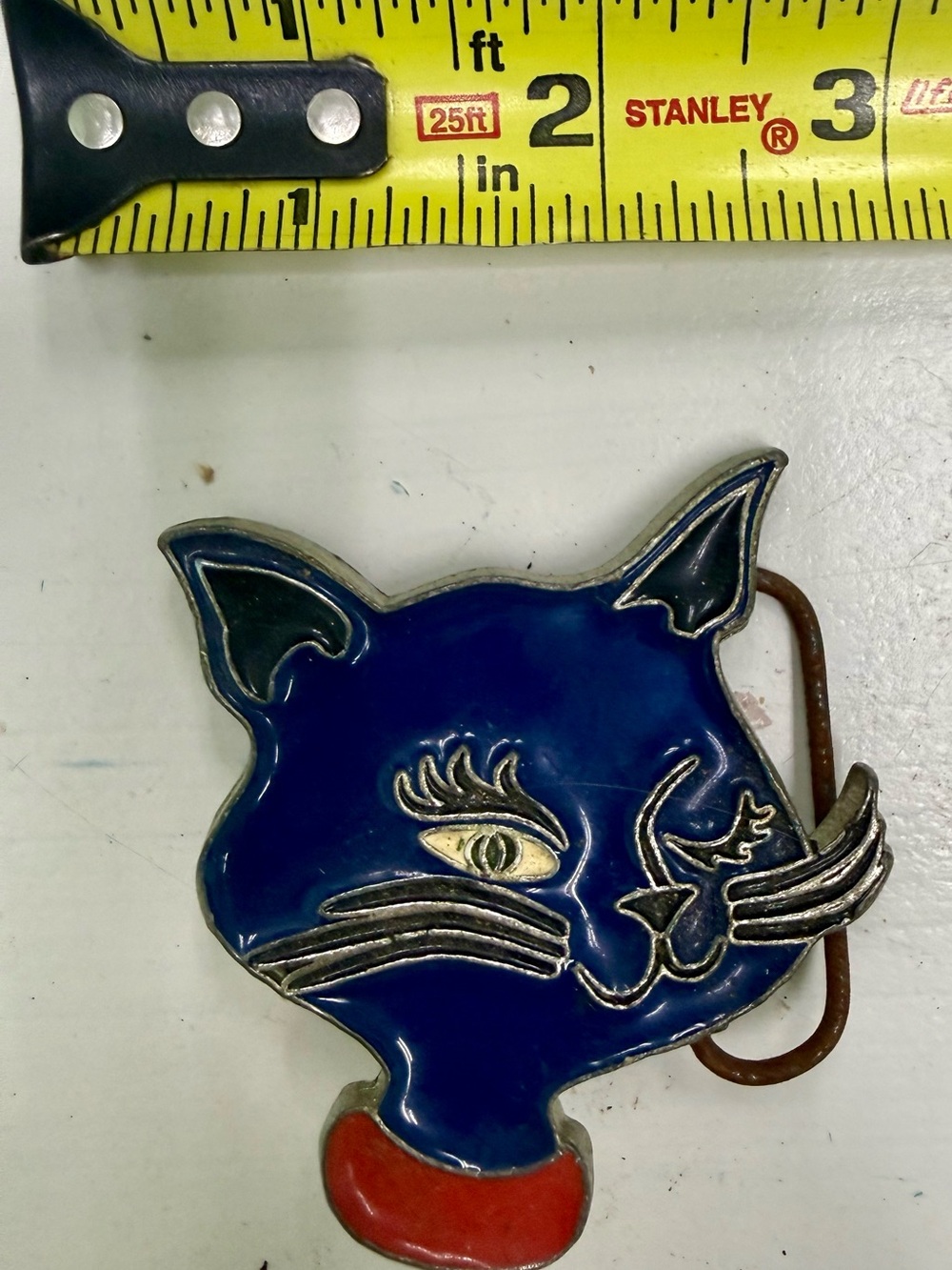 Blue Cat Enamel Metal Belt Buckle Pet Accessory